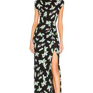 Diane Von Furstenberg Black Floral Maxi Dress